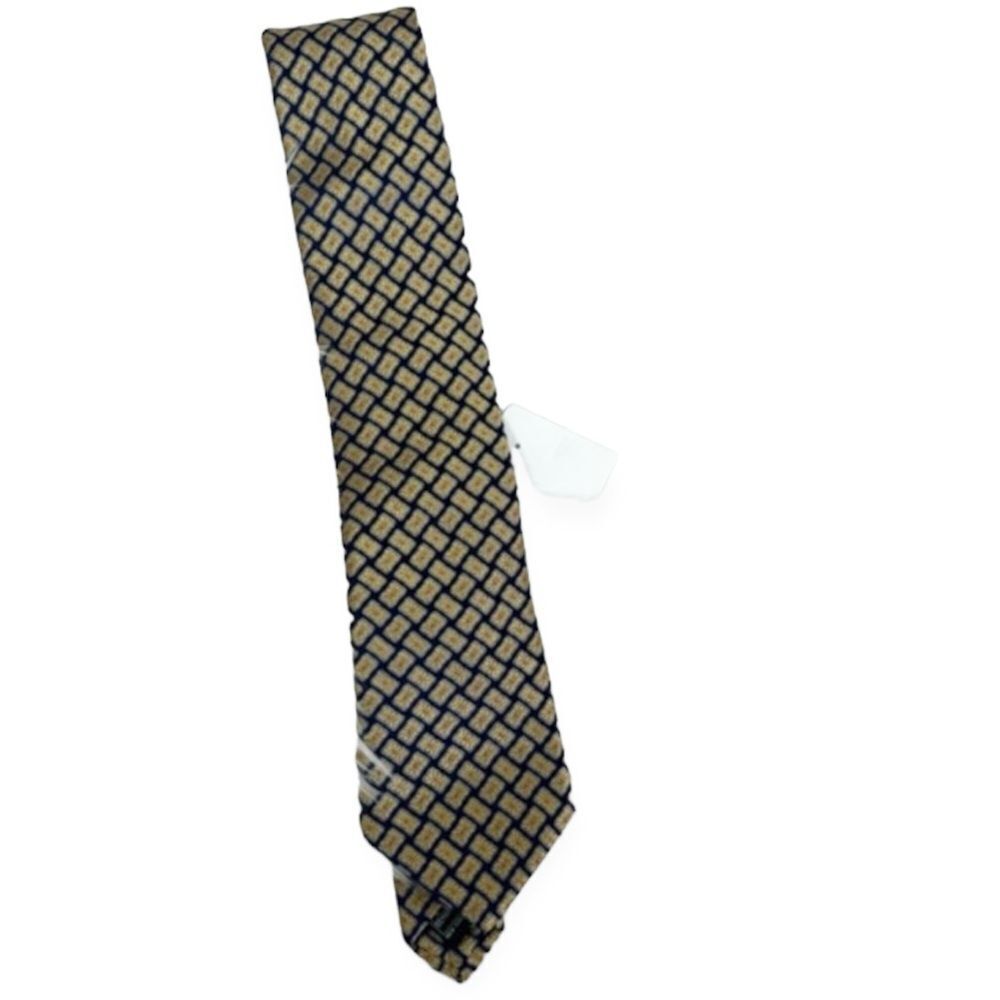 NEW Ike Behar New York Blue and Yellow Gold Flowers Print Silk Tie Made In USA